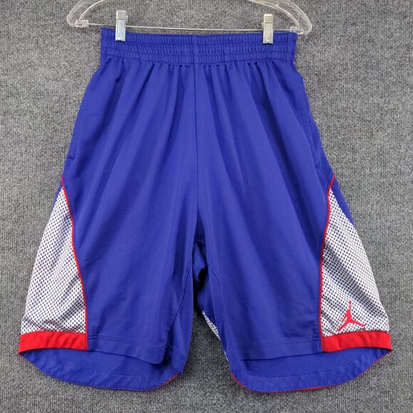 Nike Boys Dri Fit Jordan Athletic Shorts Blue Size L Jumpman Logo - Picture 2 of 16